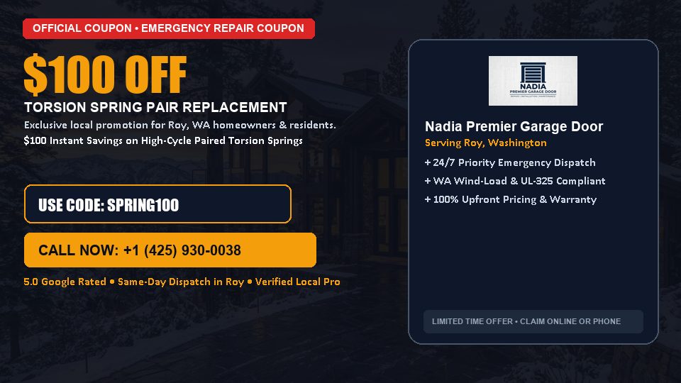 Nadia Premier Garage Door $100 OFF Dual Torsion Spring Replacement