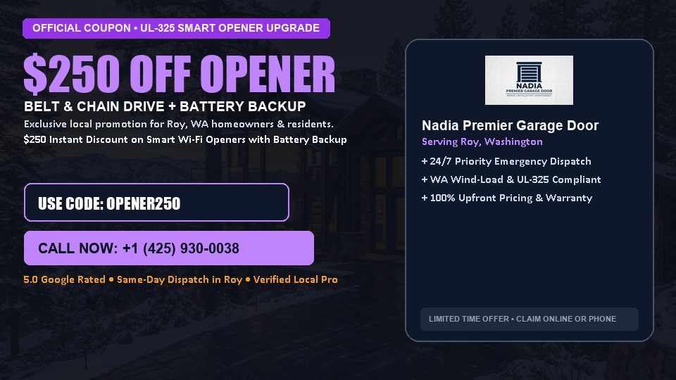 Nadia Premier Garage Door $250 OFF Premium LiftMaster Opener Installation
